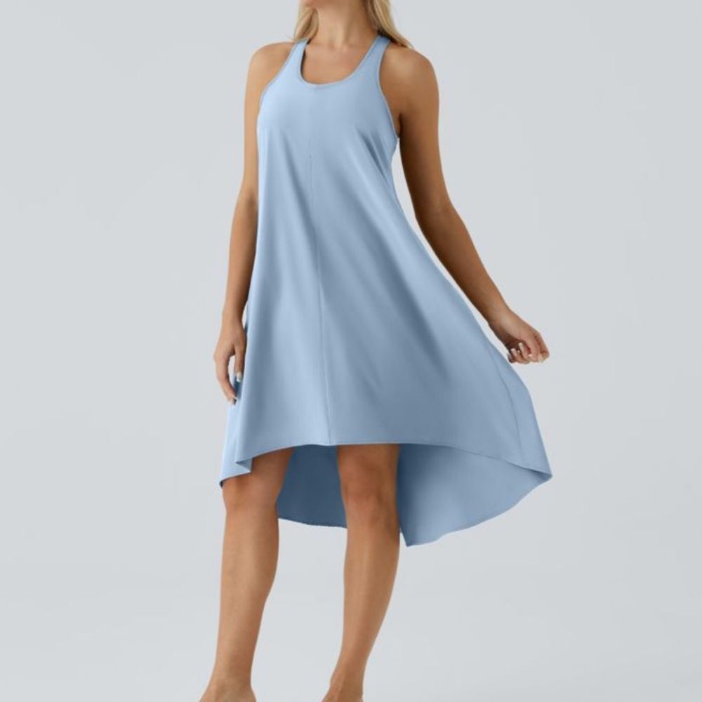 NWT Halara Breezeful Backless Racerback Side Pocket High Low Flowy Quick Dry